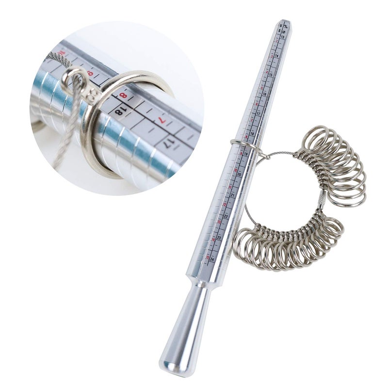 HEYMOUS Ring Mandrel Metal Ring Sizer Set with Jewelry Rubber Mallet Hammer Rings Size Measuring Tools Finger Gauge Wood Ring Shaper Tool Jeweler's Repair Kit - Image 2